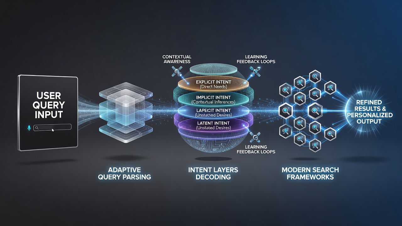 Flowchart illustrating real-time adaptation steps within layered search frameworks